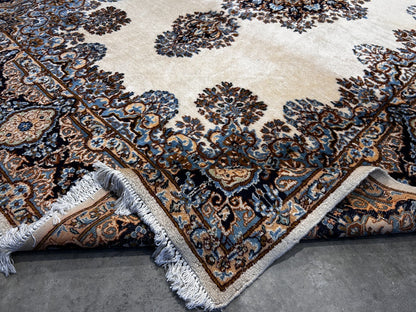 7'4"x10'10" Hand-Knotted 100% Wool Kermane Area Rug - Carpet