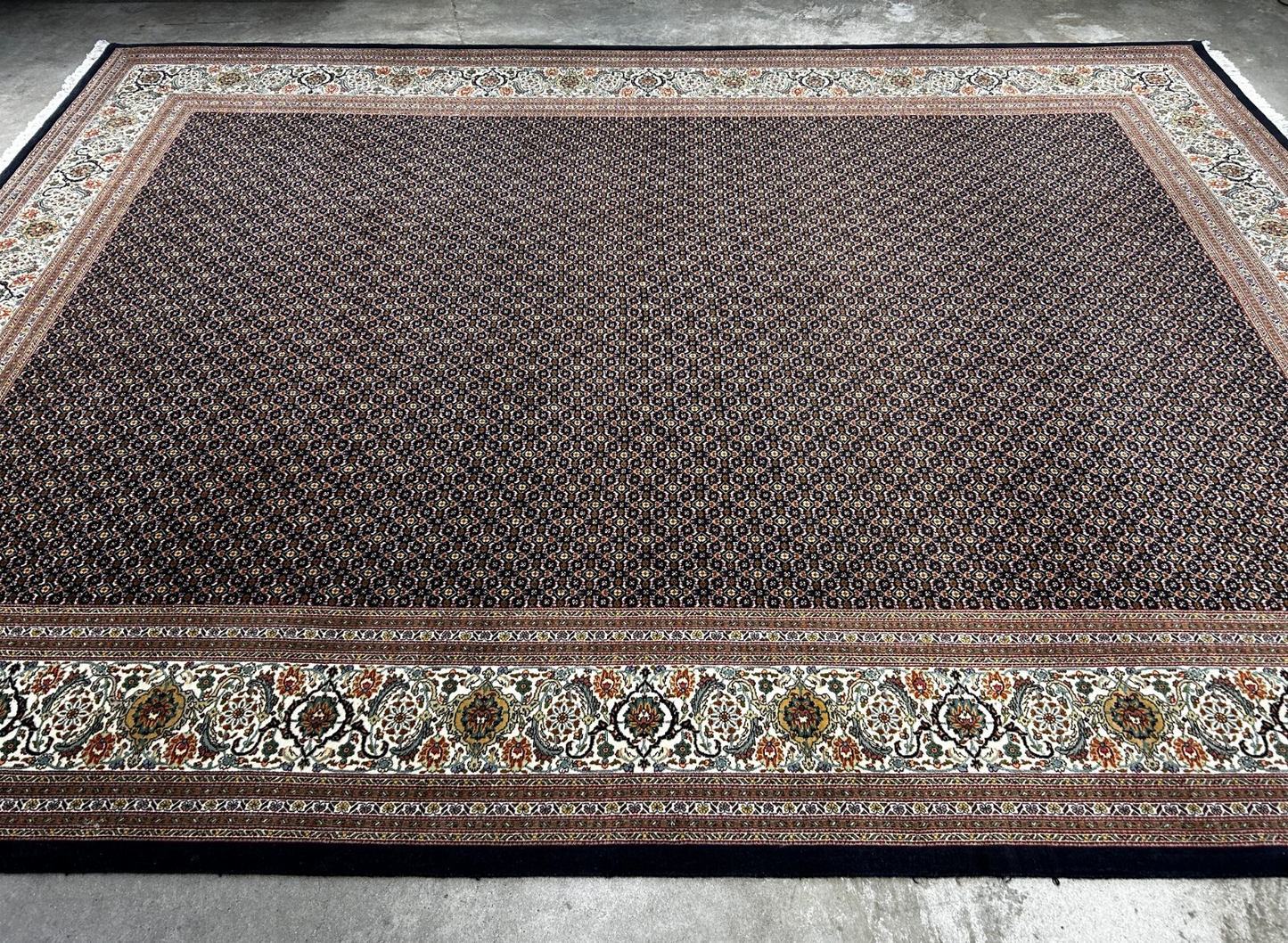 8'4"x11'2" Fine Hand-Knotted 100% Wool Pile Tabrize Fish Style Rug - Carpet