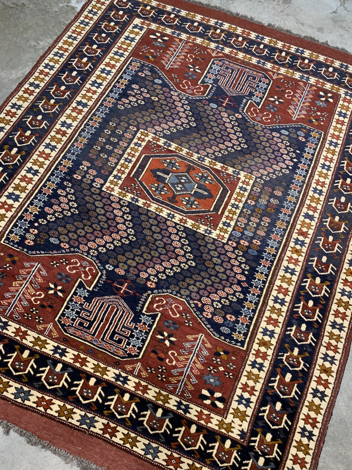 4'8'' x 5'10" Hand-Knotted 100% Wool Pile Balouchi Area Rug