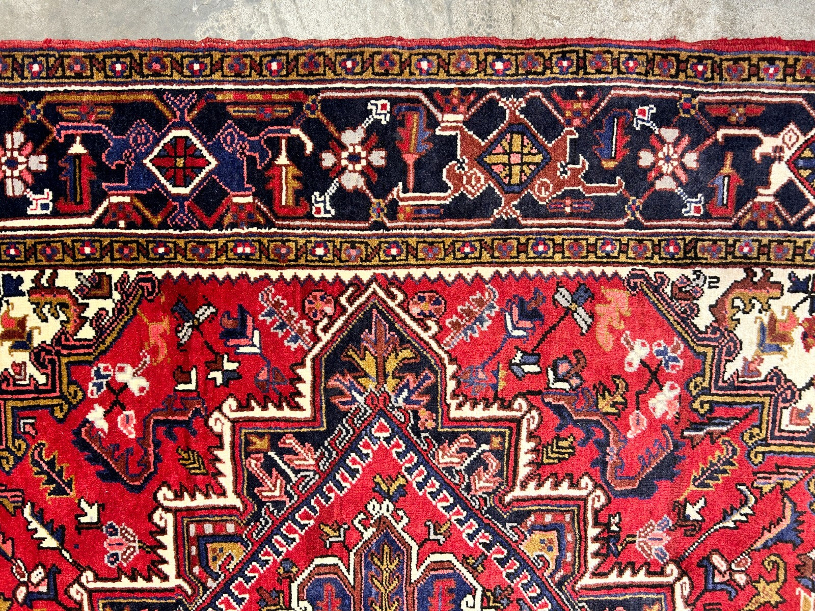 7'3"x10'3" Hand-Knotted 100% Wool Herize Carpet - Area Rug