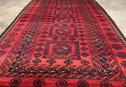 3'4"x5'6'' Hand-Knotted 100% Wool Pile Balouchie Area Rug