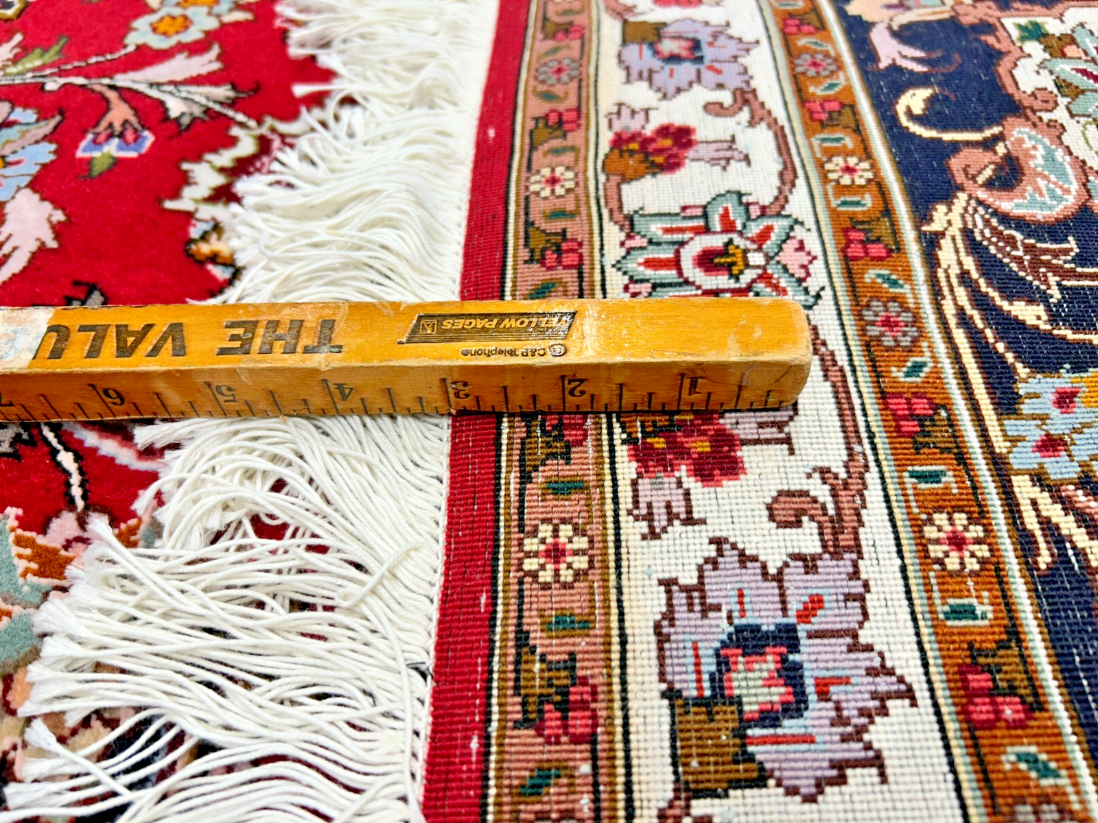 8'10"x12'11" Fine Hand-Knotted Wool & Silk Tabrize Rug