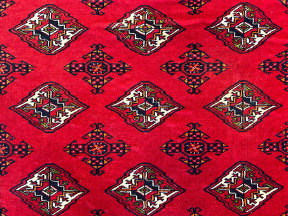 3'8"x4'8" Hand-Knotted 100% Wool Pile Bokhara Rug - Carpet