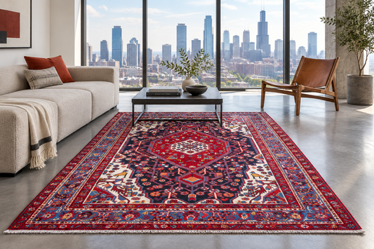 5'4" x 9'5" Hand-Knotted 100% Wool Carpet - Hamadane Area Rug