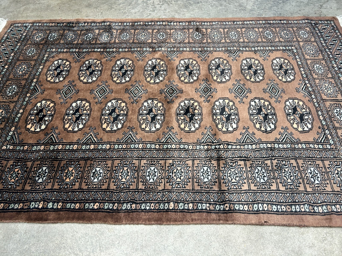 3'1"x5' Hand-Knotted 100% Wool Pile Bokhara Rug