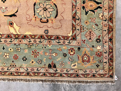 9'x12' Hand-Knotted 100% Wool Pile Hamadane Design Carpet - Area Rug