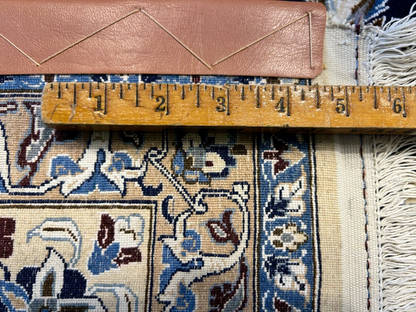 6'9"x9'10" Very Fine Hand-Knotted Wool & Silk Blend Naine Carpet - Area Rug