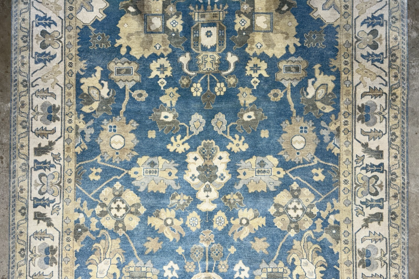 9'1"x12'2" Hand-Knotted 100% Wool Pile Oushak Rug