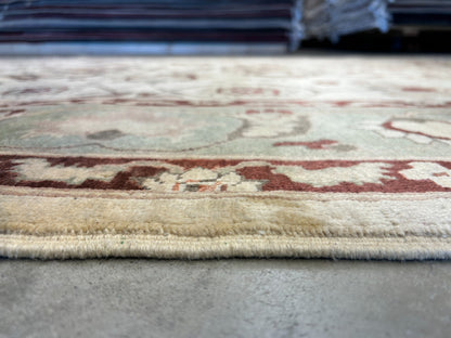 7'1"x9'1" Hand-Knotted 100% Wool Pile Indian Arut Carpet - Area Rug