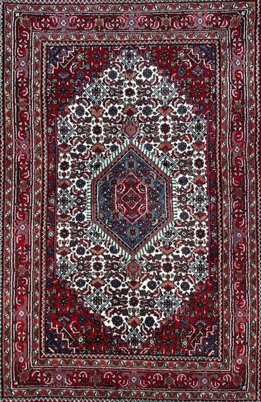 3'10"x5'10" Hand-Knotted 100% Wool Pile Indobijar Area Rug - Carpet