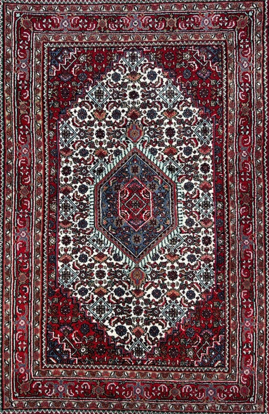 3'10"x5'10" Hand-Knotted 100% Wool Pile Indobijar Area Rug - Carpet