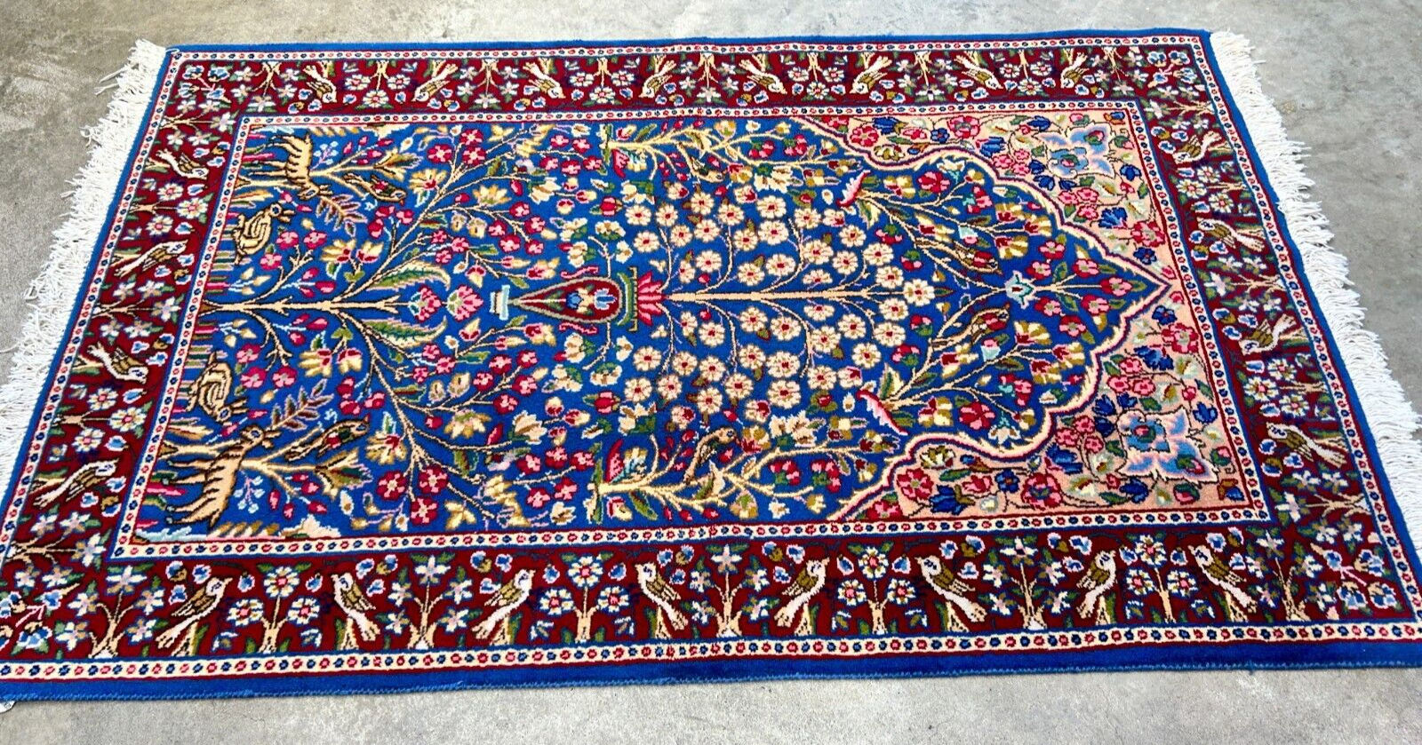 3'x4'9" Hand-Knotted 100% Wool Pile Tree of Life Carpet - Kermane Area Rug