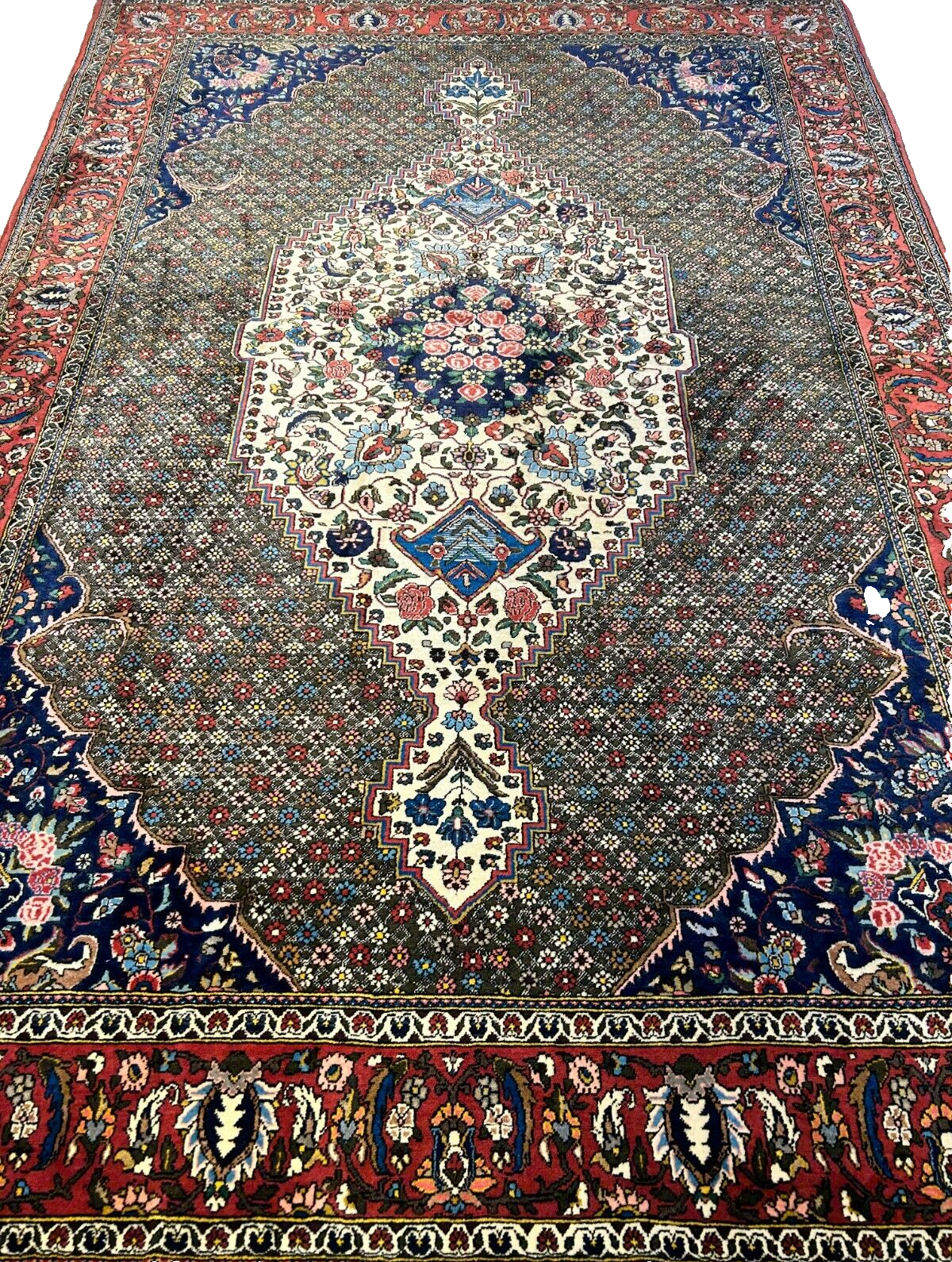 6'6"x10'0" Hand-Knotted 100% Wool Pile Bakhtiarie Carpet - Area Rug