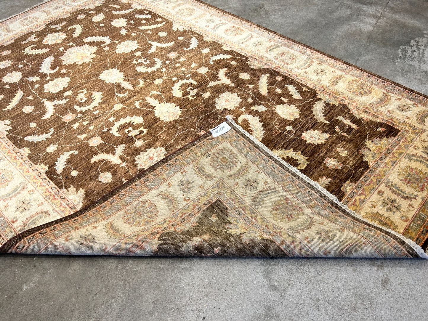 6'3"x9'7" Hand-Knotted 100% Wool Pile Peshawar Carpet - Area Rug