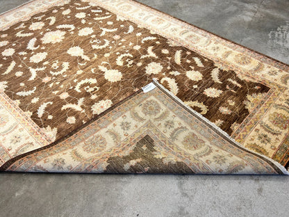 6'3"x9'7" Hand-Knotted 100% Wool Pile Peshawar Carpet - Area Rug