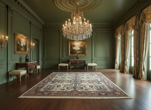 10'2"x13'11" Hand-Knotted 100% Wool Pile IndoHeriz Rug