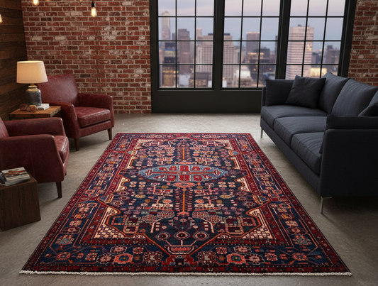5'4" x 10'0" Hand-Knotted 100% Wool Pile Tuyserkan Area Rug - Carpet