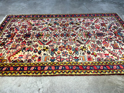 3'2"x5' Antique Hand-Knotted 100% Wool Pile Herize Bakhshayesh Rug