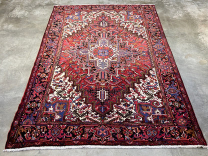 7'3"x9'9" Hand-Knotted 100% Wool Herize Carpet - Area Rug