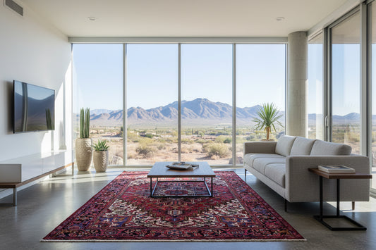 7'3"x9'9" Hand-Knotted 100% Wool Herize Carpet - Area Rug