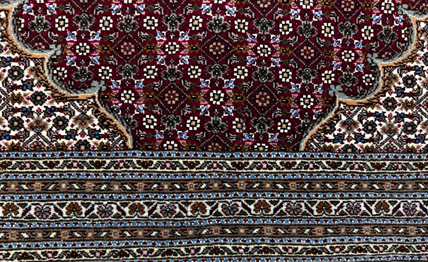 8'4"x11'6" Hand-Knotted Silk & Wool Tabrize Fish Style Area Rug - Carpet