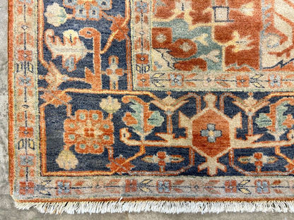 9'x12' Hand-Knotted 100% Lamb Wool Serapie Design Carpet - Area Rug