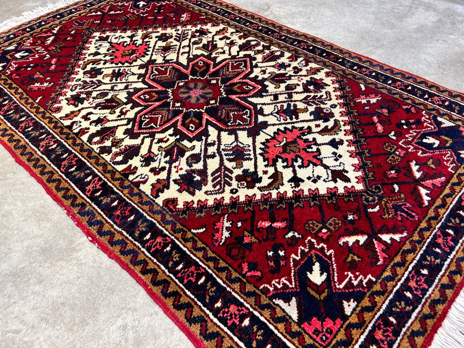 3'1"x5' Hand-Knotted 100% Wool Pile Herize Rug