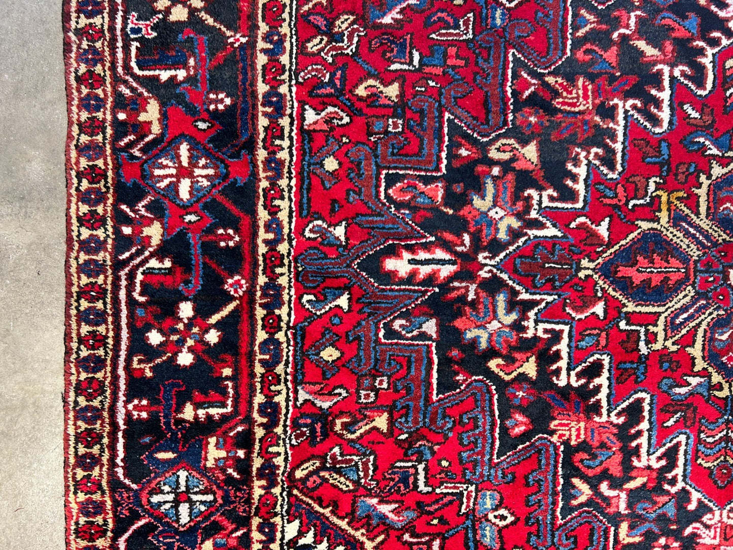 7'8"x11'5" Hand-Knotted 100% Wool Pile Herize Rug