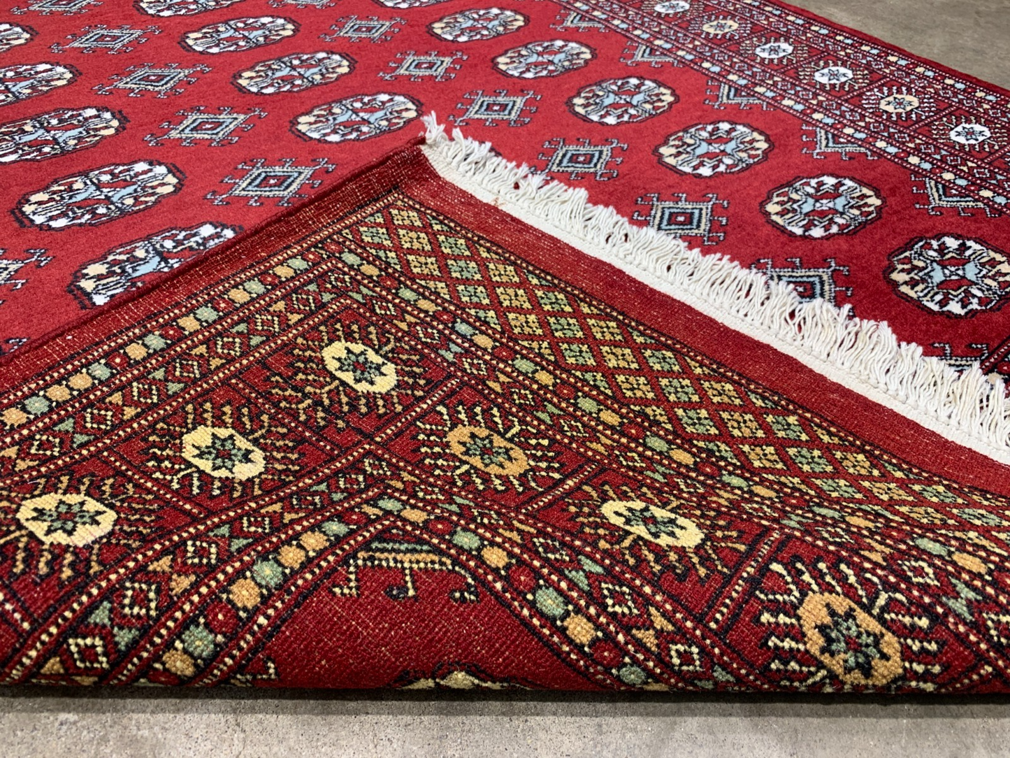 4'0" x 6'0" Hand-Knotted 100% Wool Pile Bokhara Area Rug - Handmade Carpet