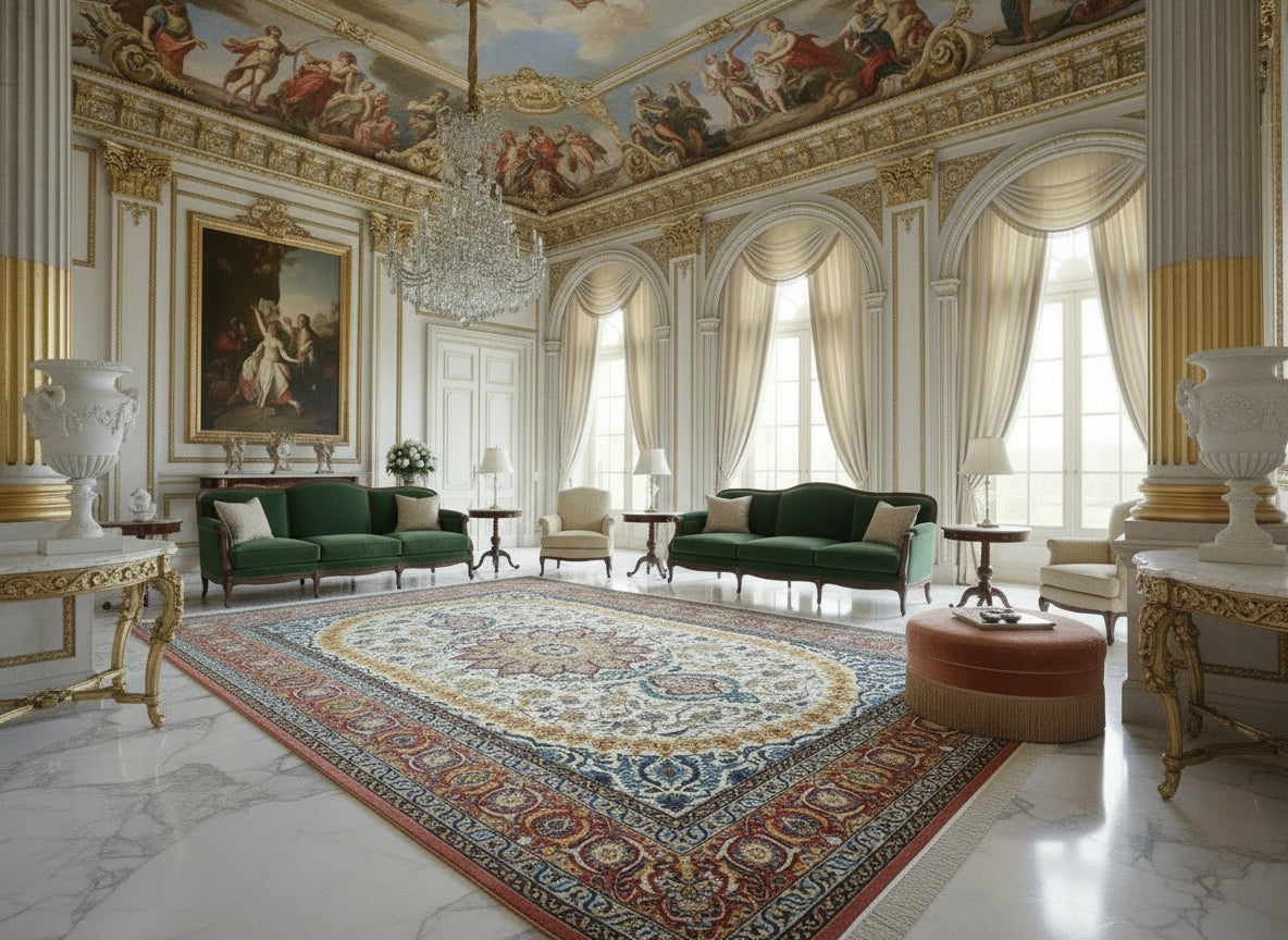 7'3"x10'7" Exquisite Extra-Fine Hand-Knotted 100% Silk Qume Carpet - Area Rug