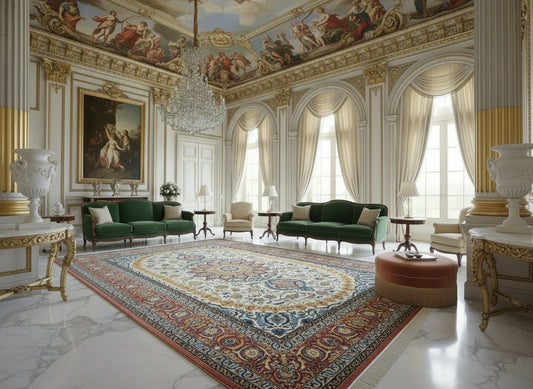 7'3"x10'7" Exquisite Extra-Fine Hand-Knotted 100% Silk Qume Carpet - Area Rug