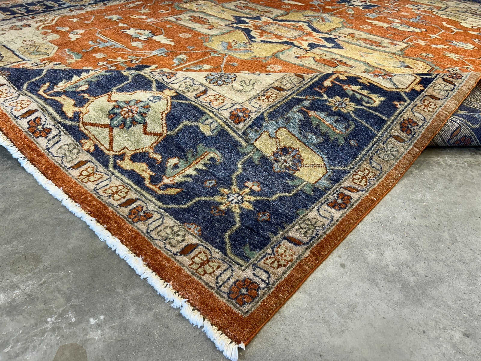 9'x12' Hand-Knotted 100%  Wool Pile IndoSerapi Rug