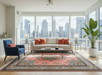 8'4" x 11'10'' Hand-Knotted 100% Wool Pile Romany Area Rug