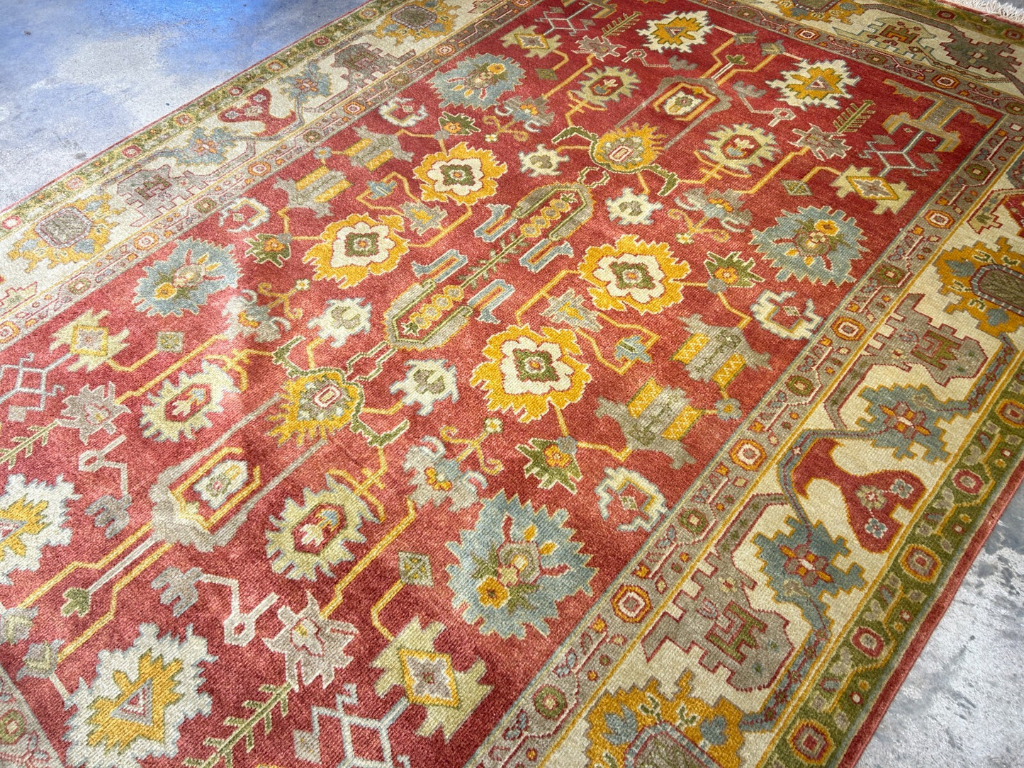 6'2"x8'11" Hand-Knotted 100% Wool Pile India-Farahane Carpet - Area Rug