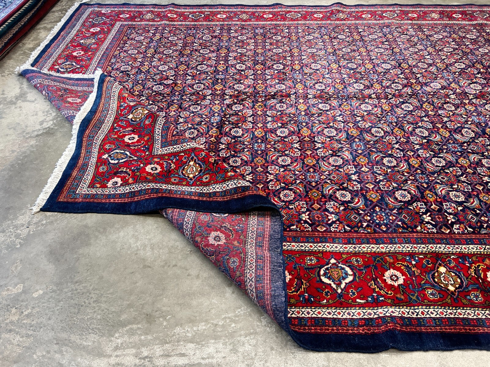 10'5"x14' Hand-Knotted 100% Wool Pile All-over Herati Rug