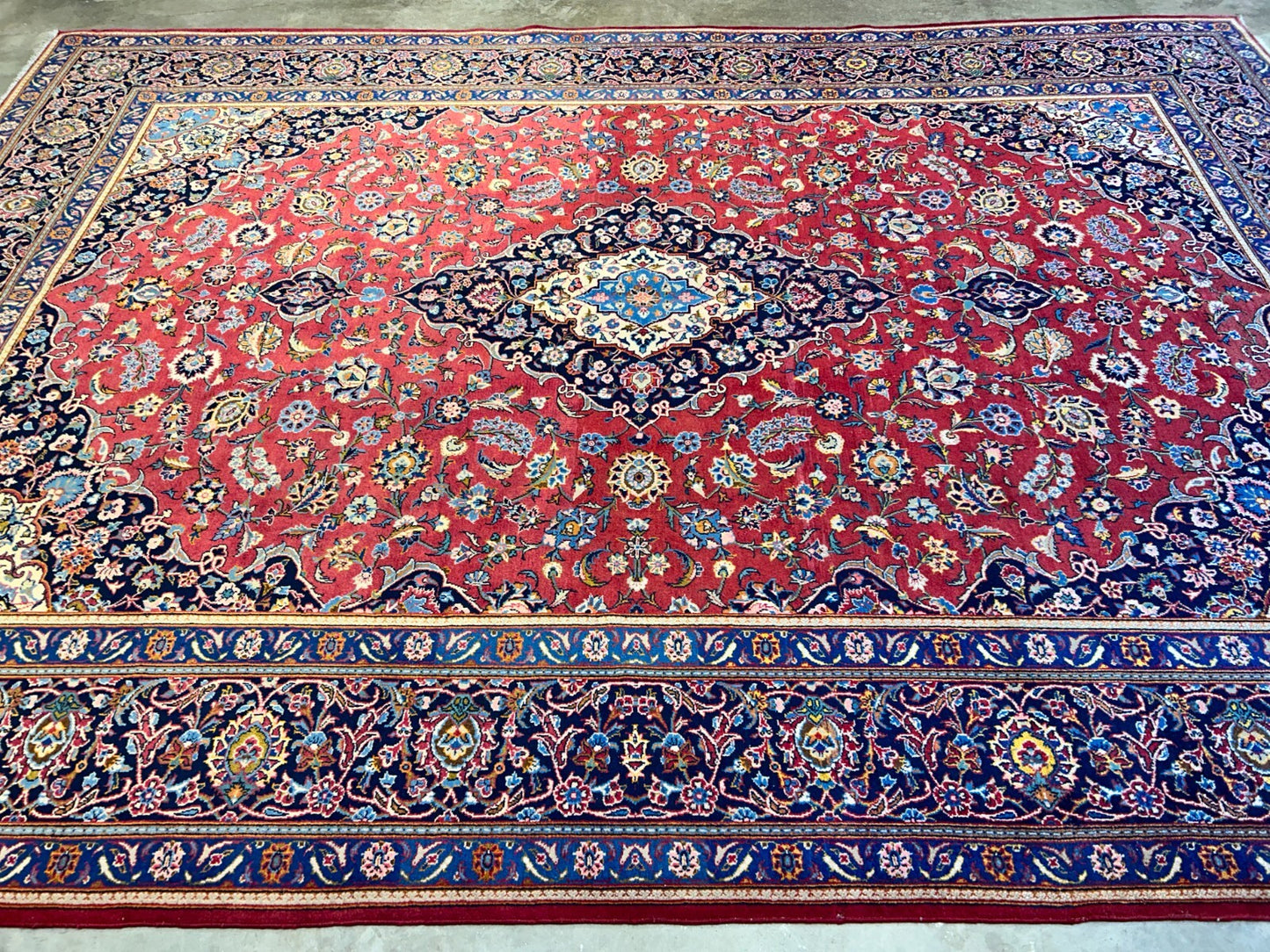 8'11"x12'4" Hand-Knotted 100% Wool Pile Kashane Rug