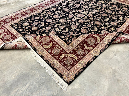 8'6"x11'6" Hand-Knotted Wool & Silk Pile Sinopersian Carpet - Area Rug