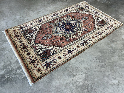 3’x5’ Hand-Knotted 100% Wool Indoserapi Area Rug - Carpet