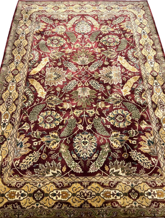 7'x10' Hand-Knotted 100% Wool Pile Agra Carpet - Area Rug