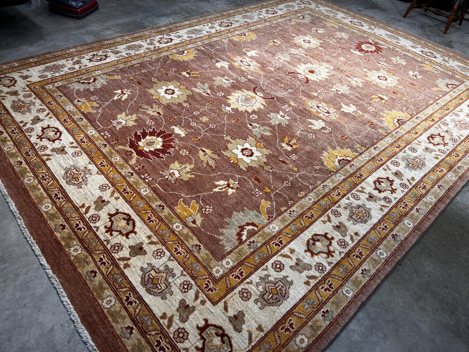 8'6"x11'11" Hand-Knotted 100% Wool Pile Pakistani Area Rug