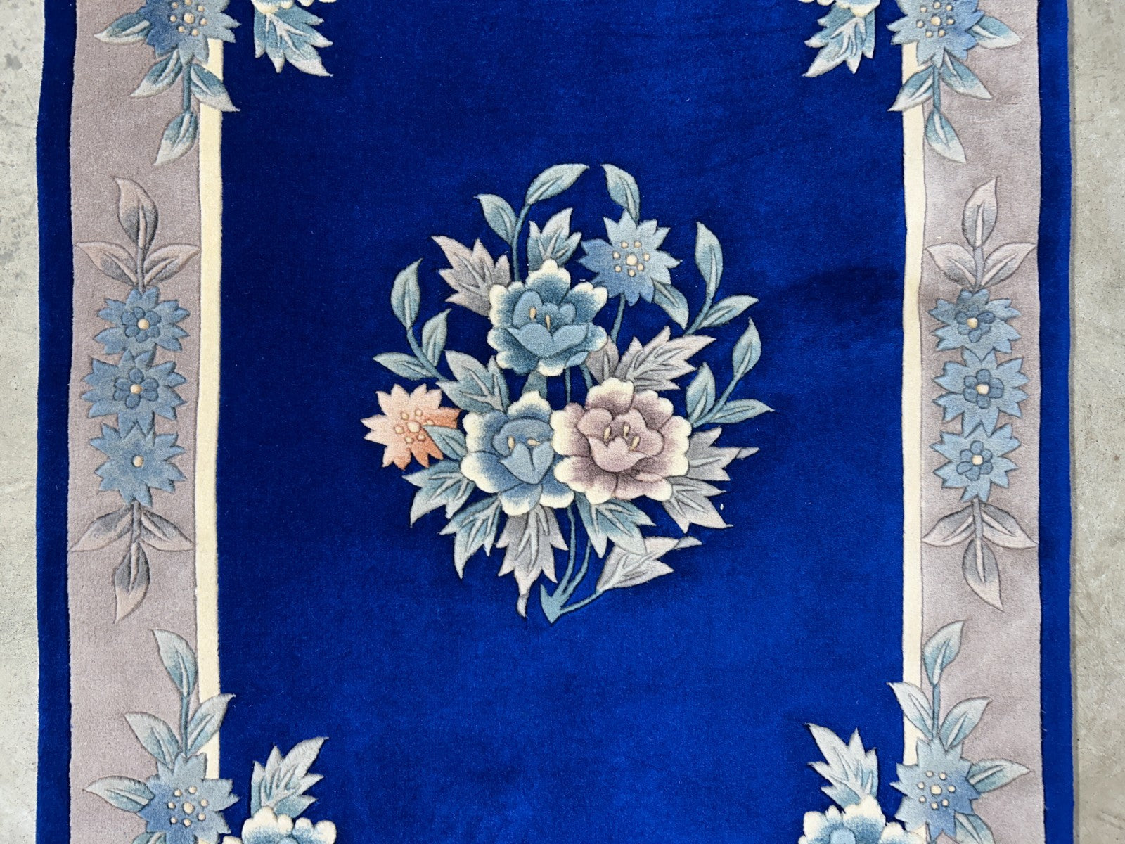 3'x5' Hand-Knotted 100% Wool Pile Art-Deco Area Rug - Carpet