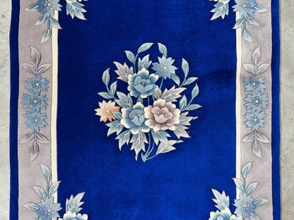 3'x5' Hand-Knotted 100% Wool Pile Art-Deco Area Rug - Carpet