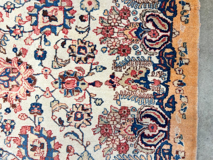 7'x11'10" Antique Hand-Knotted Wool Oriental Kermane Rug - Area Carpet