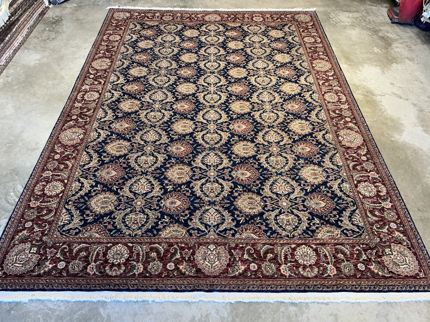 9'x12'2" Hand-Knotted 100% Wool Pile Oriental Rug