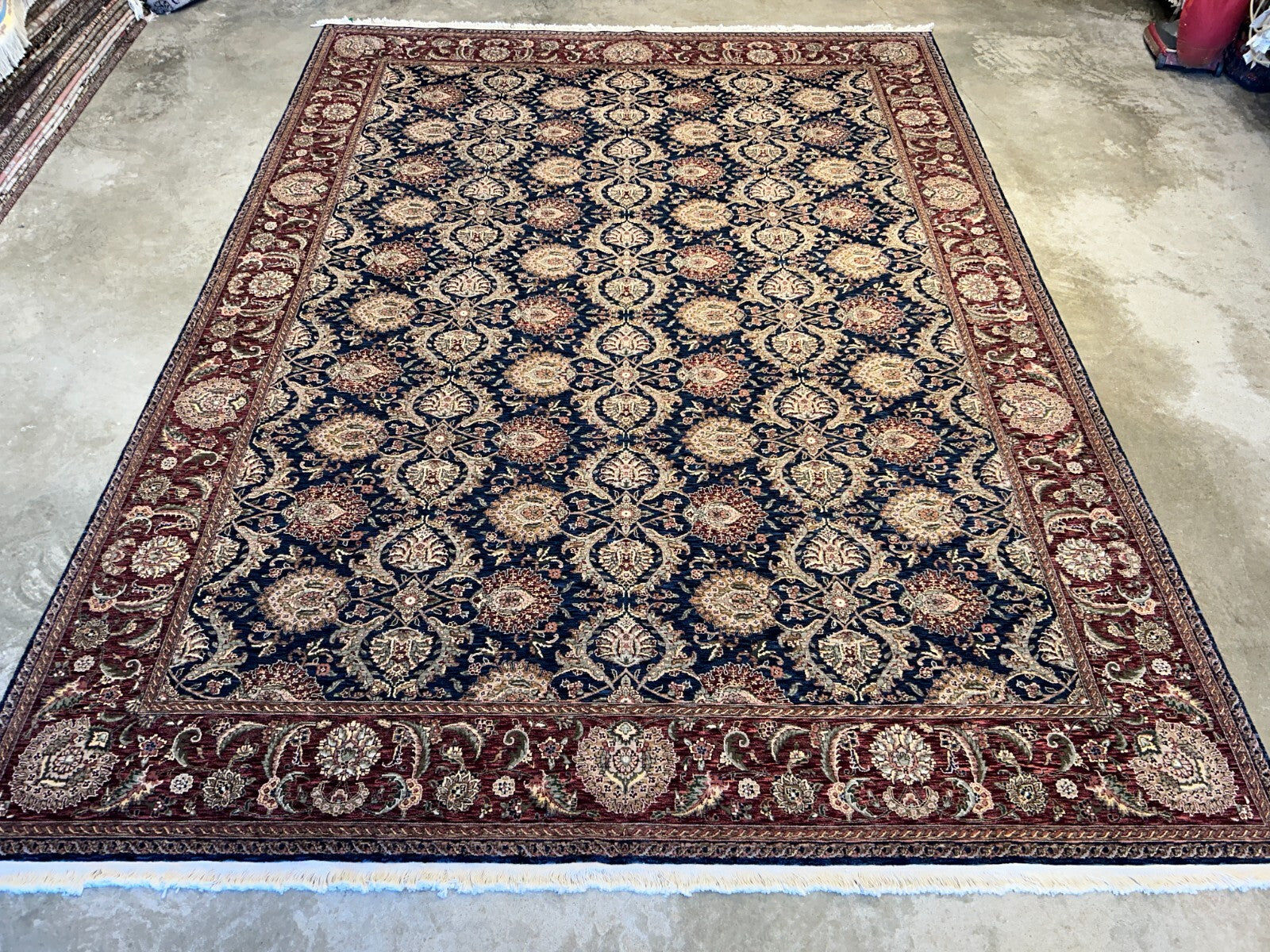 9'x12'2" Hand-Knotted 100% Wool Pile Oriental Rug