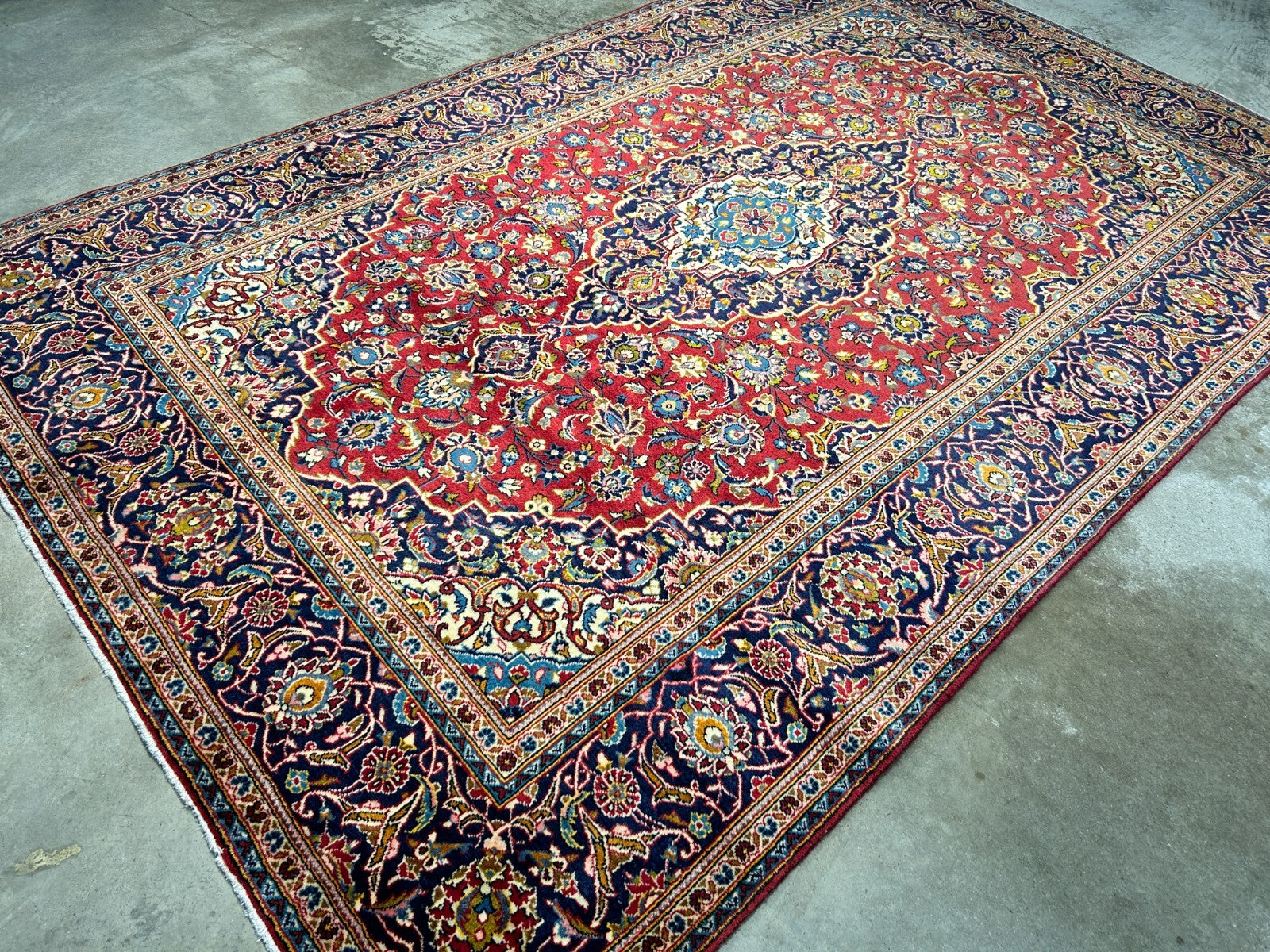 6'4"x9'11" Hand-Knotted 100% Wool Pile Kashanne Carpet - Area Rug