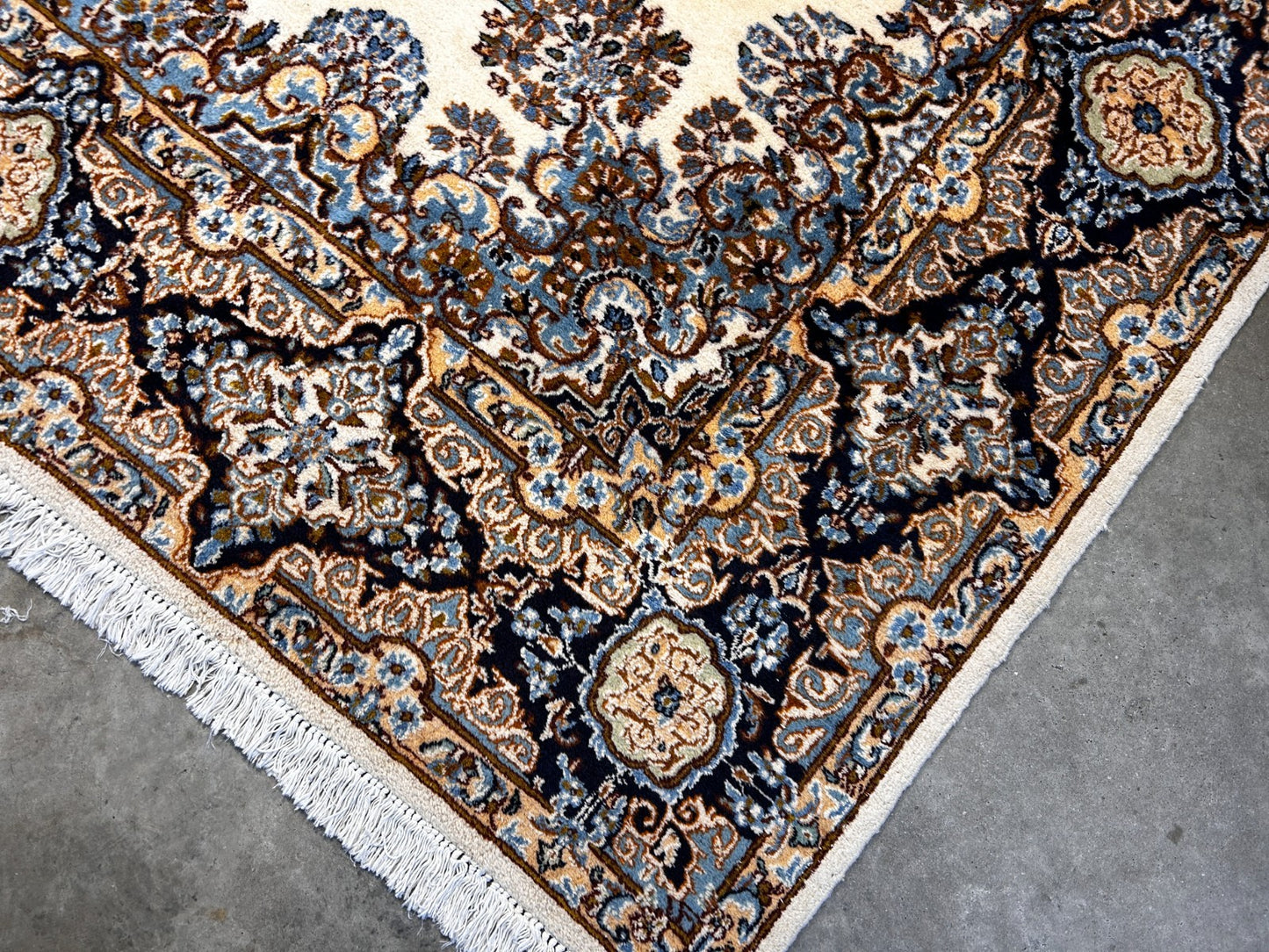 7'4"x10'10" Hand-Knotted 100% Wool Kermane Area Rug - Carpet