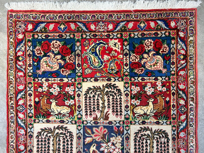 3'5"x5'2" Hand-Knotted 100% Lamb Wool Bakhtiarie Carpet - Area Rug