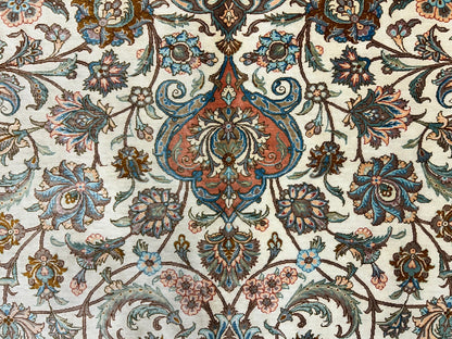9'10"x13' Exquisite Signed Hand-Knotted 100% Silk Qume Rug
