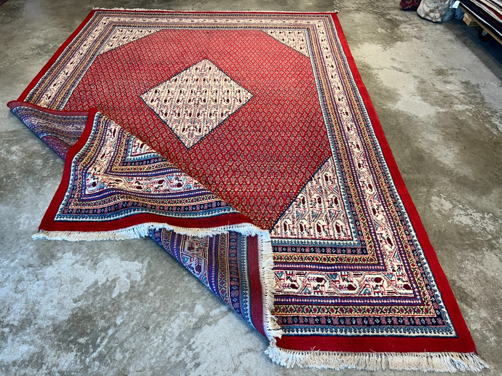 8'5"x12'1" Hand-Knotted 100% Wool Pile Hamadane Rug